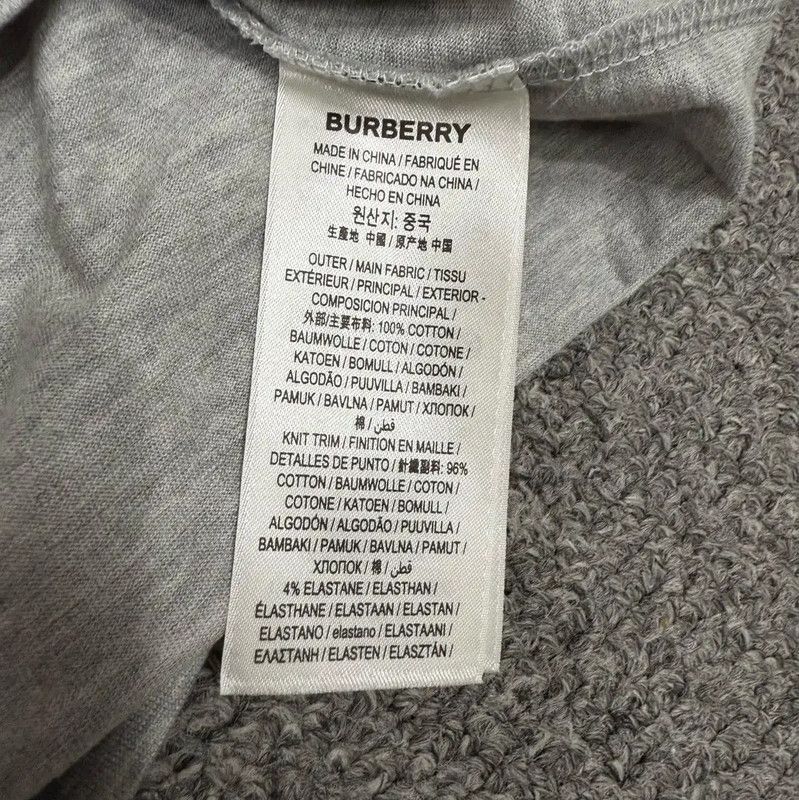Burberry Burberry Gray Cotton Men's T-Shirt Size US XL / EU 56 / 4 - 4 Thumbnail
