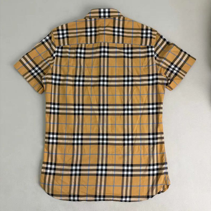 Burberry Burberry Yellow Checkered Cotton Short Sleeve Shirt Size US S / EU 44-46 / 1 - 2 Thumbnail