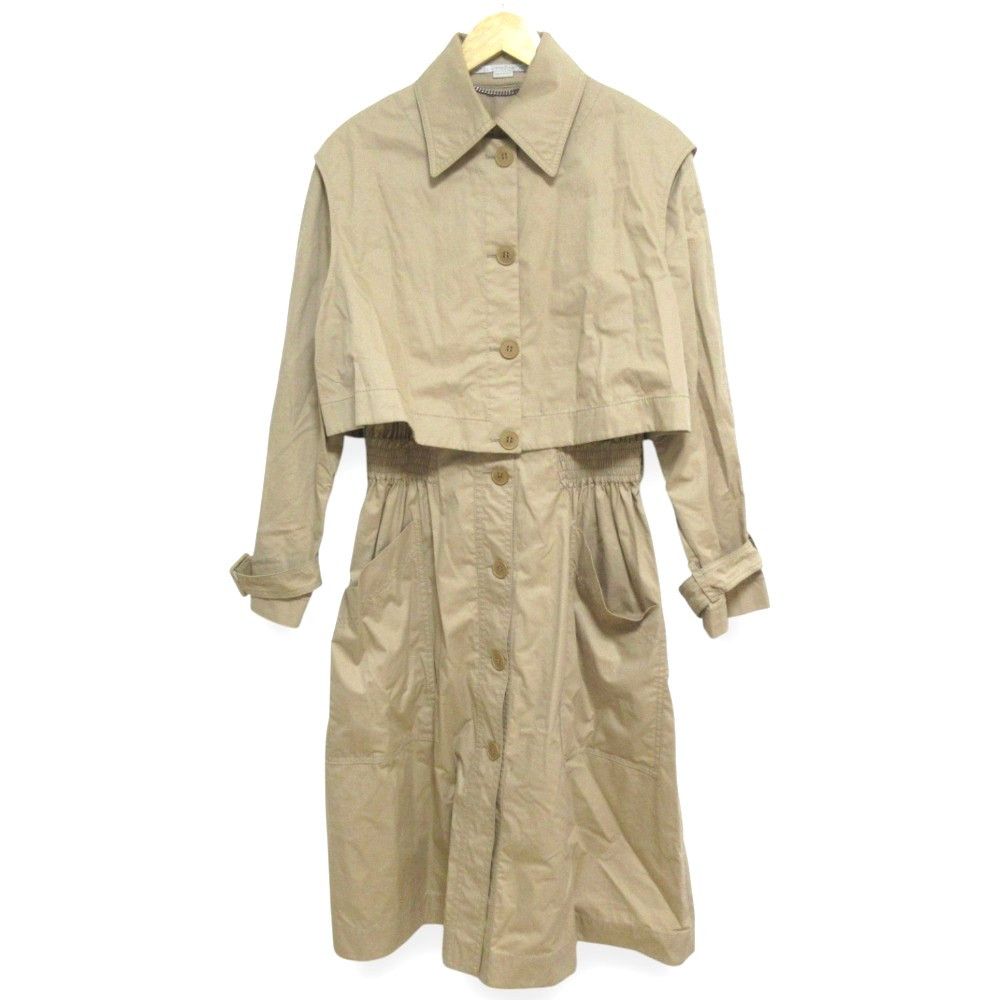 Stella McCartney Stella Mccartney Stella McCartney Elasticated waist cotton trench coat Cotton Outerwear 507336 DUTY FREE for USA Size ONE SIZE - 2 Thumbnail