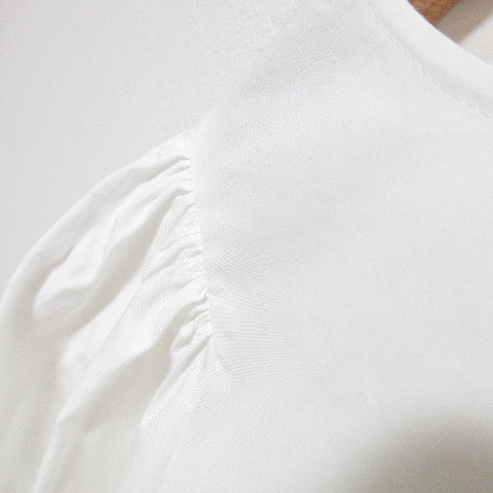 Other Other STRASBURGO Hidden Button Puff Sleeve Blouse Cotton Tops DUTY FREE for USA Size ONE SIZE - 3 Thumbnail