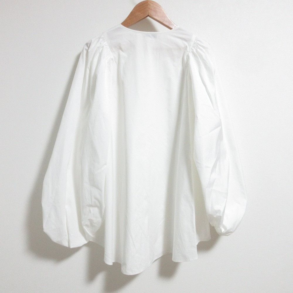 Other Other STRASBURGO Hidden Button Puff Sleeve Blouse Cotton Tops DUTY FREE for USA Size ONE SIZE - 2 Thumbnail