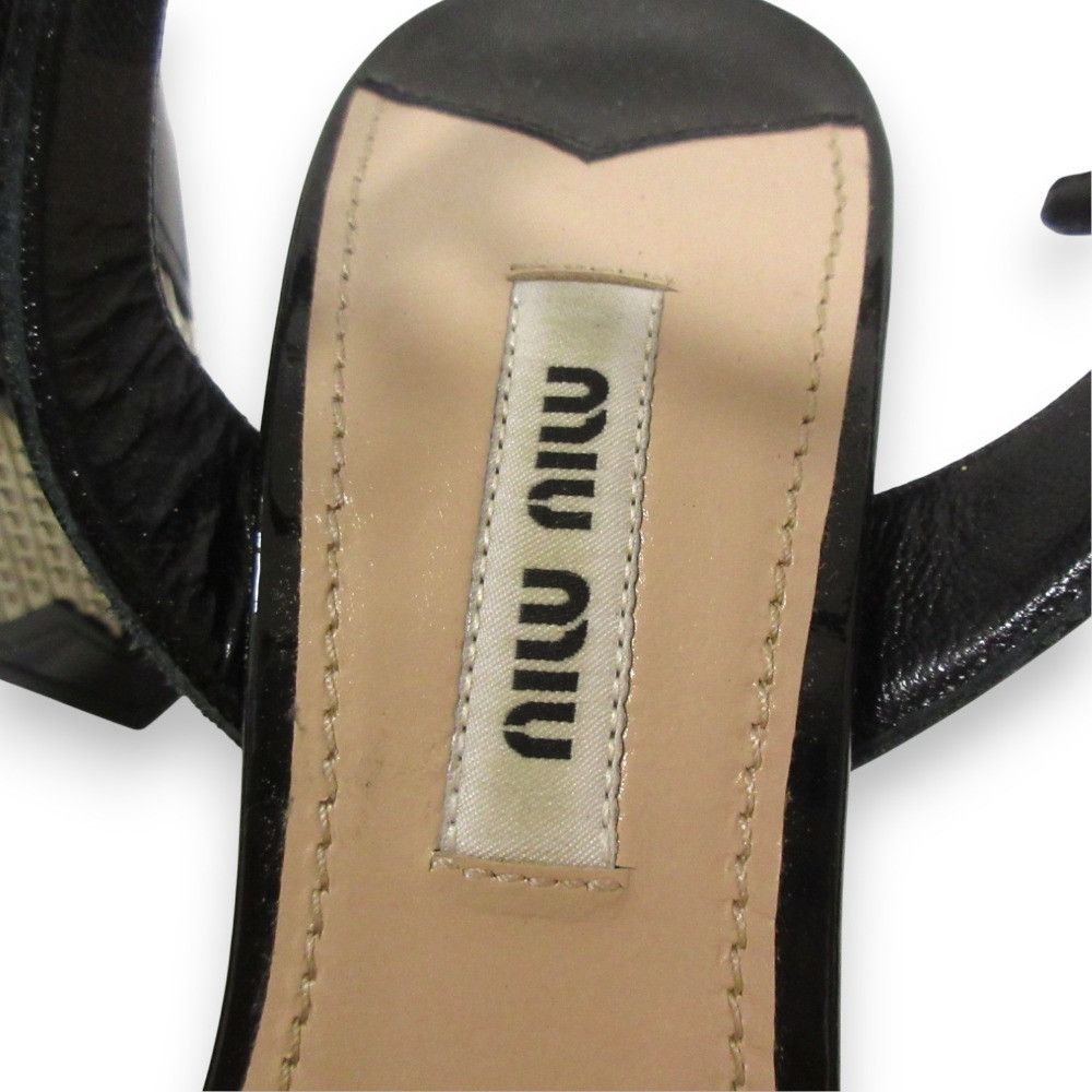 Miu Miu Miu Miu Miu Miu Crystal Chunky Heel Sandals Leather Shoes DUTY FREE for USA Size ONE SIZE - 6 Thumbnail