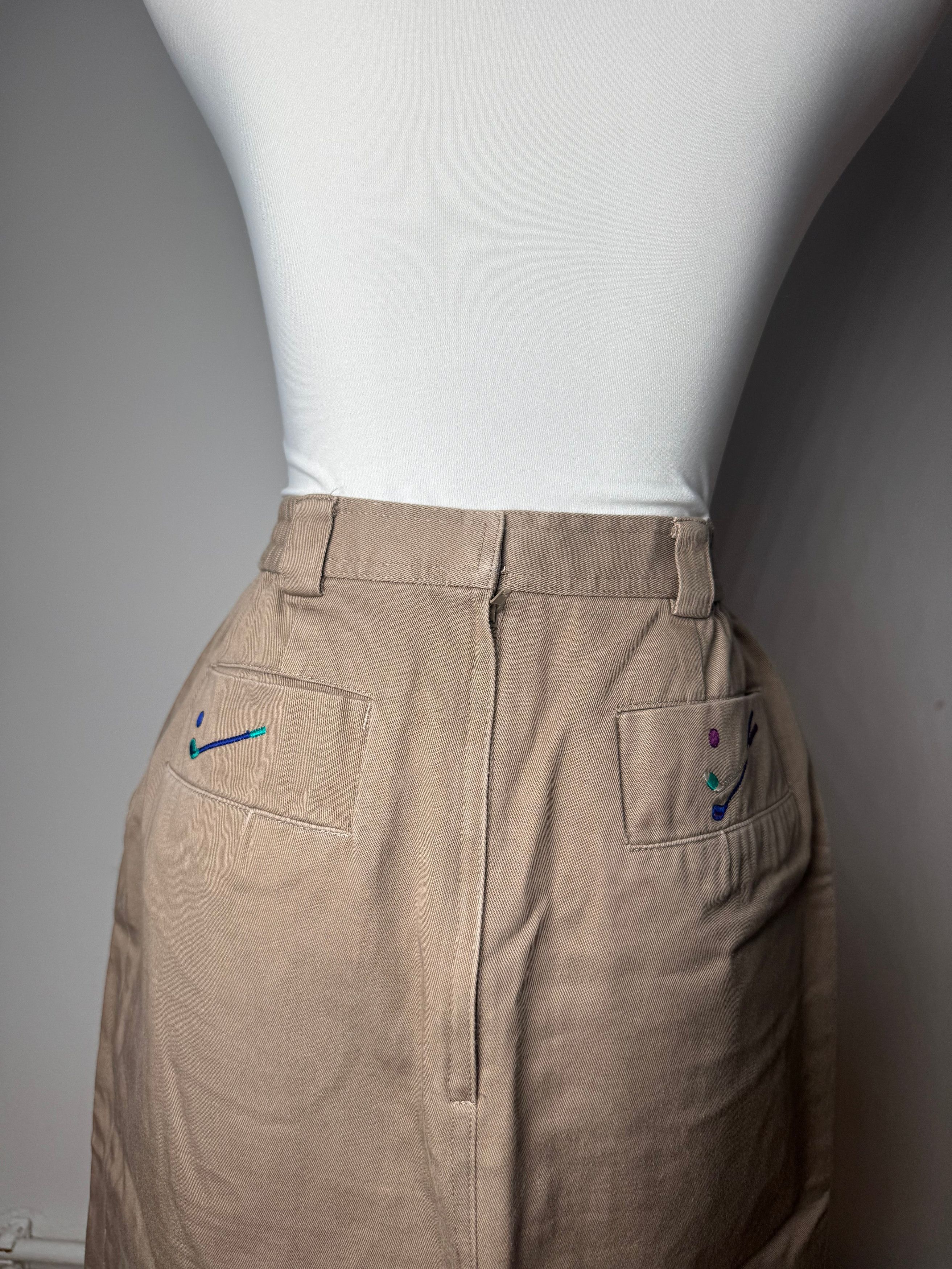 Dior Vintage Wool Golf Skirt Brown M Size 30" / US 8 / IT 44 - 15 Thumbnail