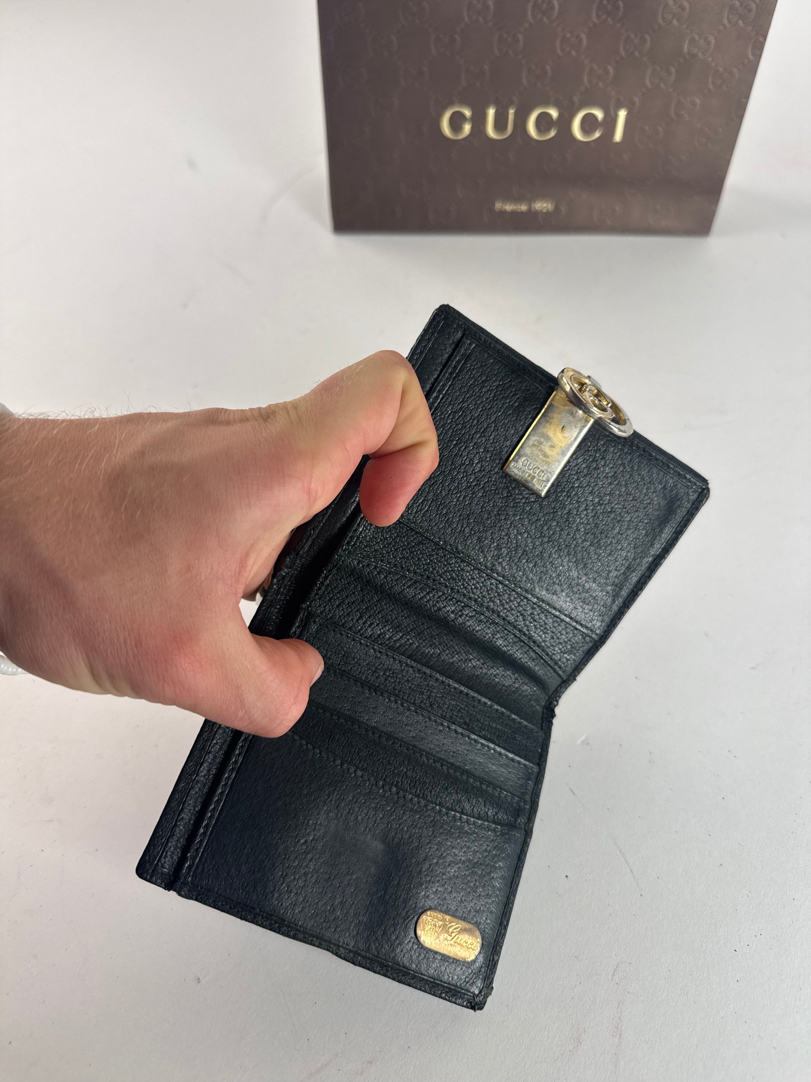 Gucci Vintage Leather Wallet black Size ONE SIZE - 4 Thumbnail