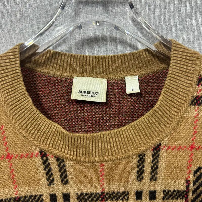 Burberry Burberry Beige Wool Men's Knit Sweater Size US L / EU 52-54 / 3 - 4 Thumbnail
