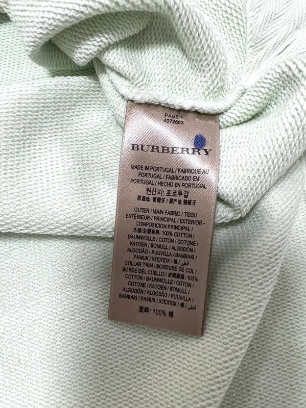 Burberry Burberry Mint Green Men's Cotton Short Sleeve Top Size US M / EU 48-50 / 2 - 5 Thumbnail