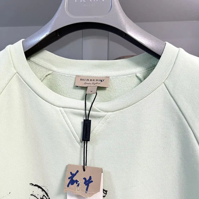 Burberry Burberry Mint Green Men's Cotton Short Sleeve Top Size US M / EU 48-50 / 2 - 2 Thumbnail
