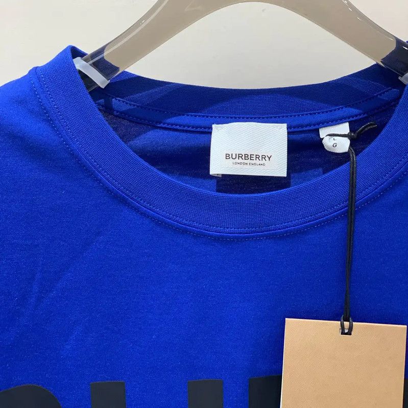 Burberry Burberry Blue Men's T-shirt with Black Logo Size US L / EU 52-54 / 3 - 4 Thumbnail
