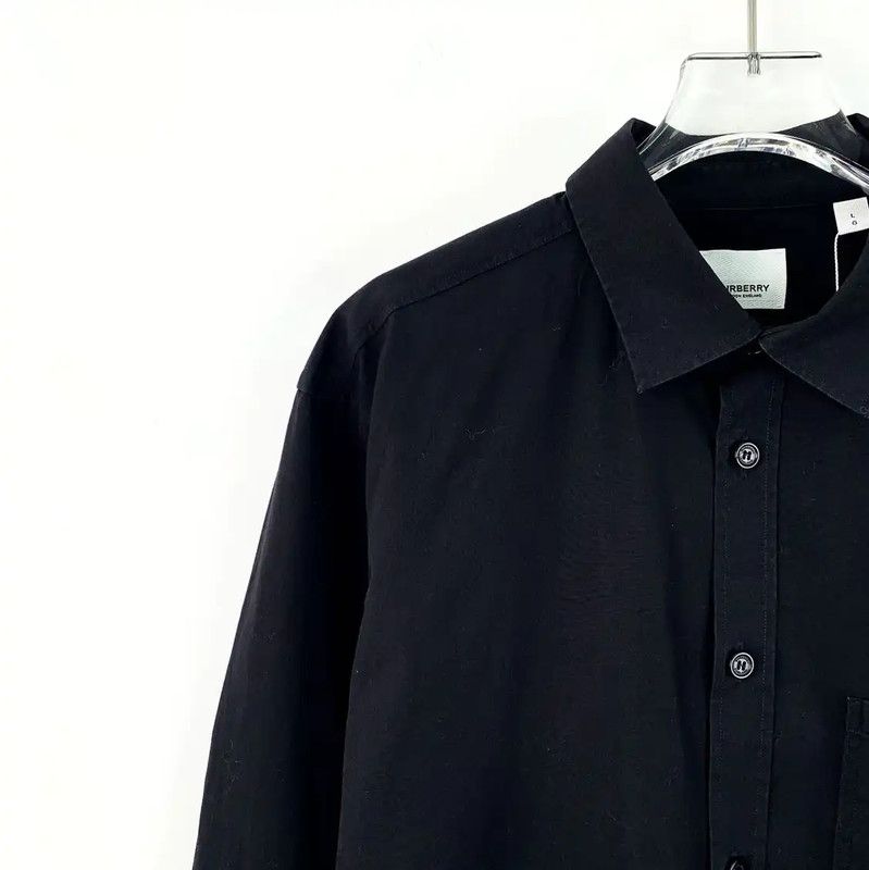 Burberry Burberry Black Cotton Long Sleeve Men's Shirt Size US L / EU 52-54 / 3 - 3 Thumbnail