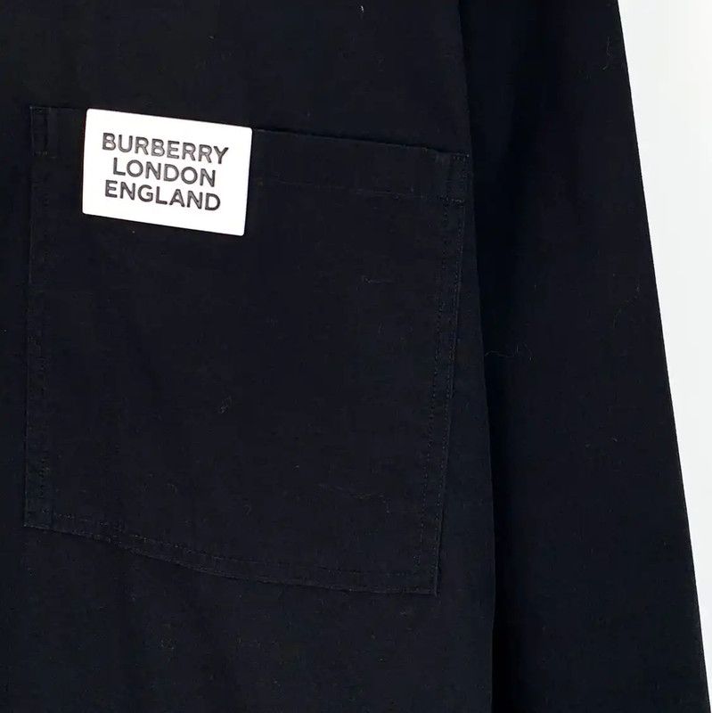 Burberry Burberry Black Cotton Long Sleeve Men's Shirt Size US L / EU 52-54 / 3 - 4 Thumbnail