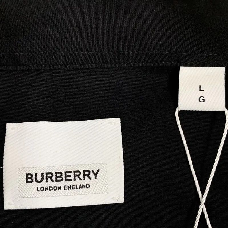 Burberry Burberry Black Cotton Long Sleeve Men's Shirt Size US L / EU 52-54 / 3 - 6 Thumbnail
