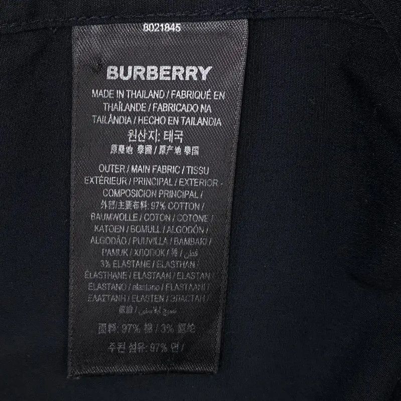 Burberry Burberry Black Cotton Long Sleeve Men's Shirt Size US L / EU 52-54 / 3 - 7 Thumbnail