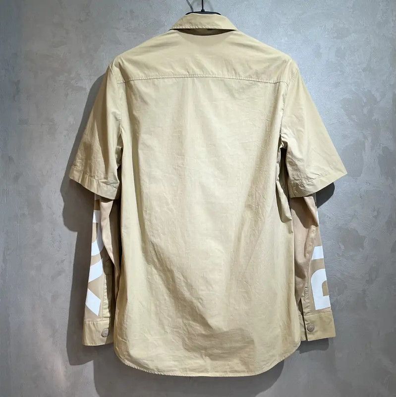 Burberry Burberry Beige Cotton Men's Shirt XXS Size US XXS / EU 40 - 2 Thumbnail