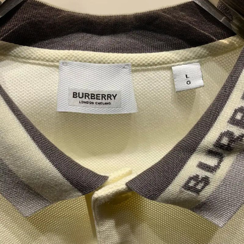 Burberry Burberry Men's Polo in Cream Cotton Size US L / EU 52-54 / 3 - 3 Thumbnail