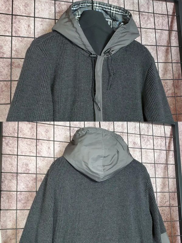 Burberry Burberry Dark Gray Wool Blend Knit Cardigan Size US M / EU 48-50 / 2 - 2 Thumbnail