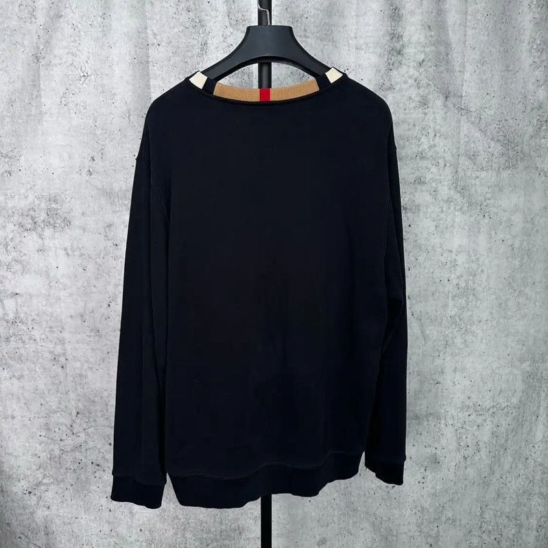 Burberry Burberry Men's Long Sleeve Black Cotton Sweatshirt Size US L / EU 52-54 / 3 - 2 Thumbnail