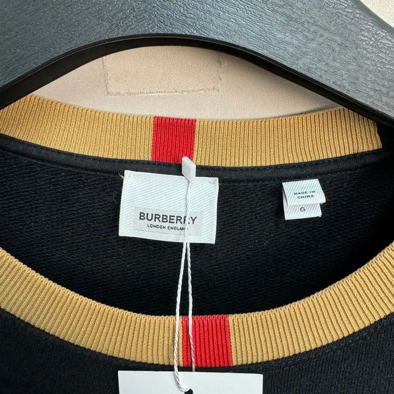 Burberry Burberry Men's Long Sleeve Black Cotton Sweatshirt Size US L / EU 52-54 / 3 - 3 Thumbnail