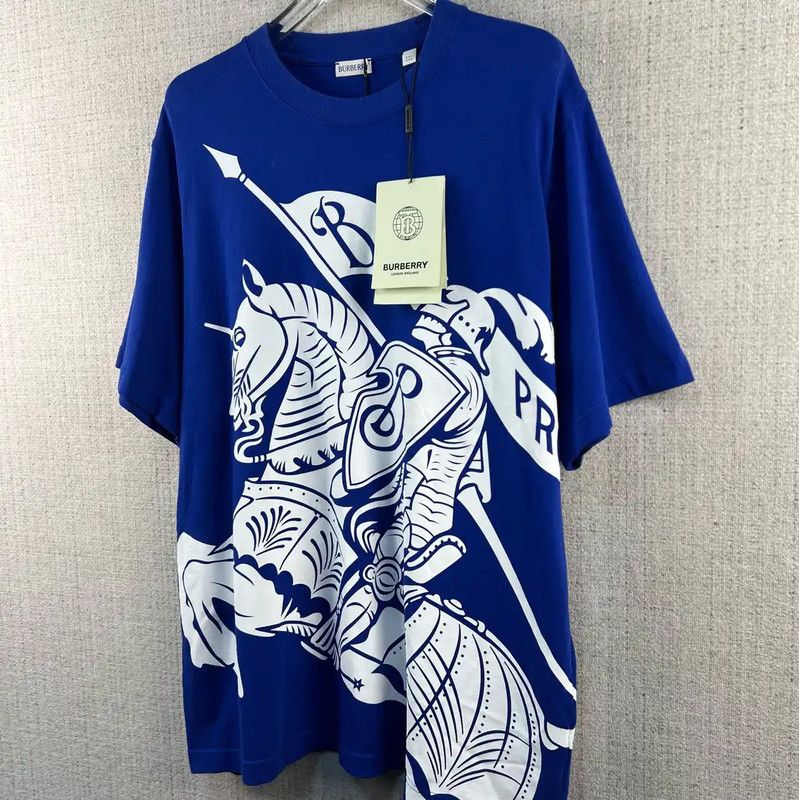 Burberry Burberry Men's Blue Cotton Graphic T-Shirt Size US XXL / EU 58 / 5 - 3 Thumbnail