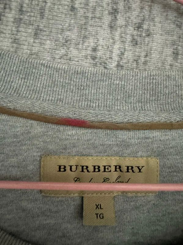 Burberry Burberry Gray Embroidered Logo Sweatshirt for Men Size US XL / EU 56 / 4 - 4 Thumbnail