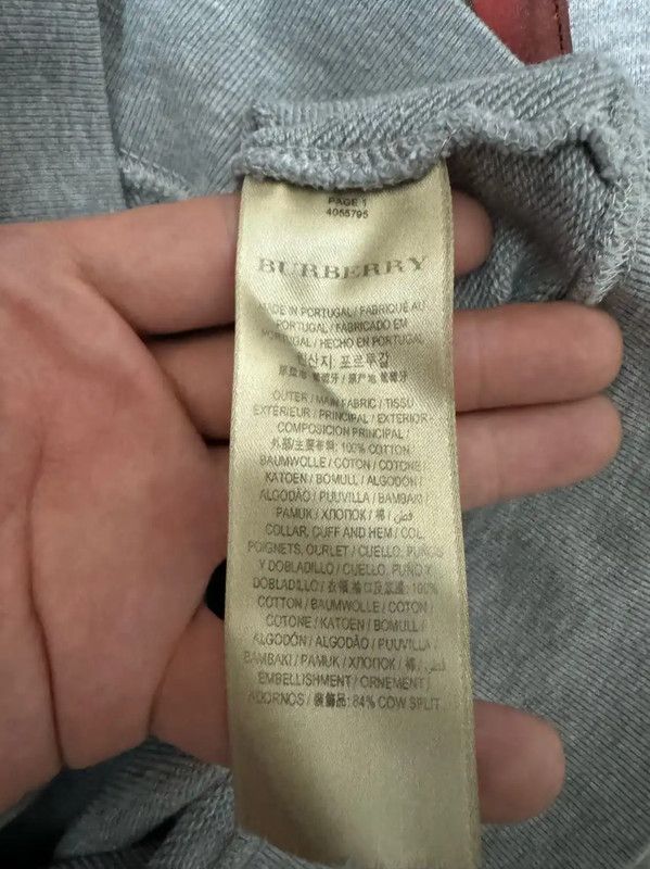 Burberry Burberry Gray Embroidered Logo Sweatshirt for Men Size US XL / EU 56 / 4 - 5 Thumbnail
