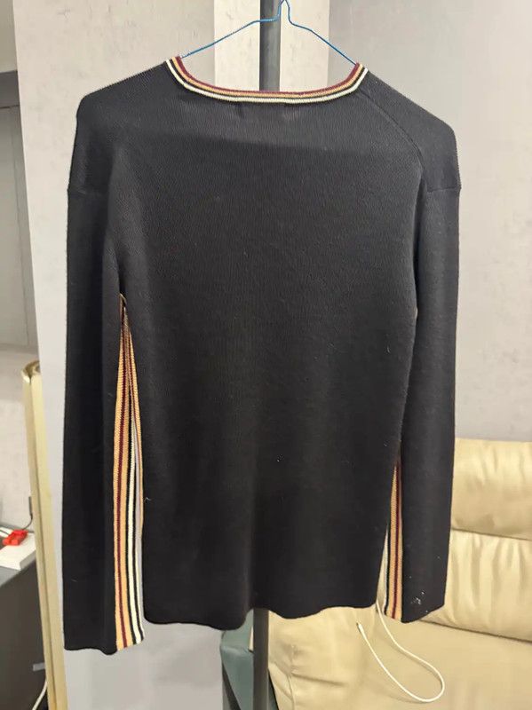 Burberry Burberry Black Wool Men's Knit Sweater Size US L / EU 52-54 / 3 - 2 Thumbnail