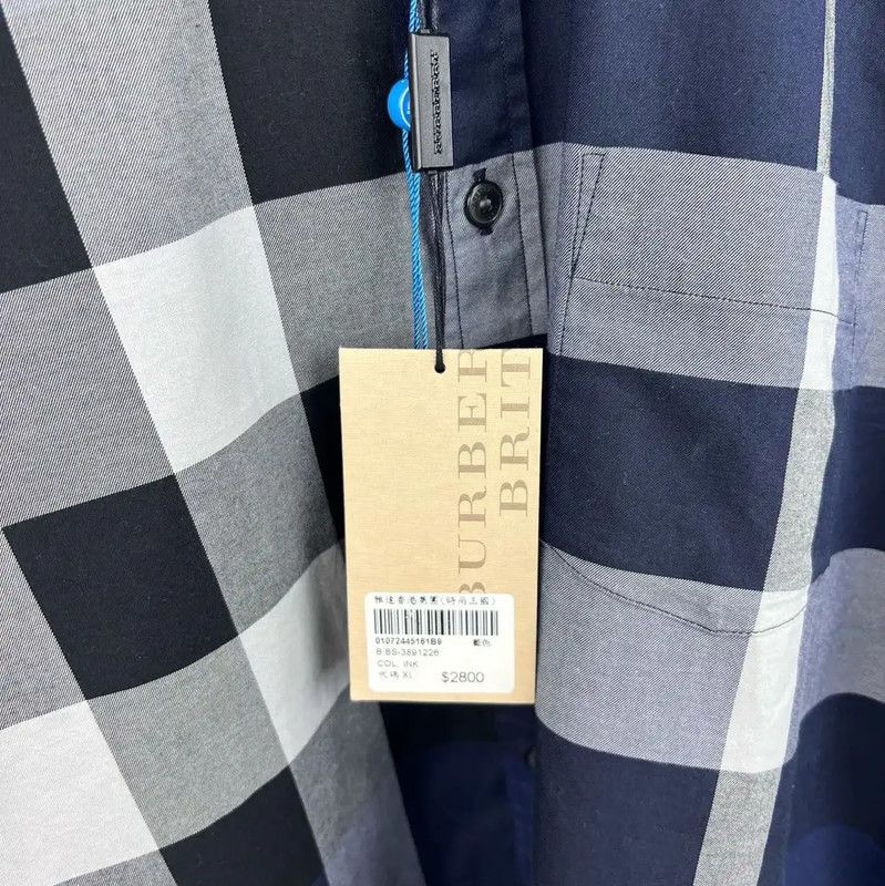Burberry Burberry Blue Cotton Long Sleeve Shirt Size US XL / EU 56 / 4 - 8 Thumbnail