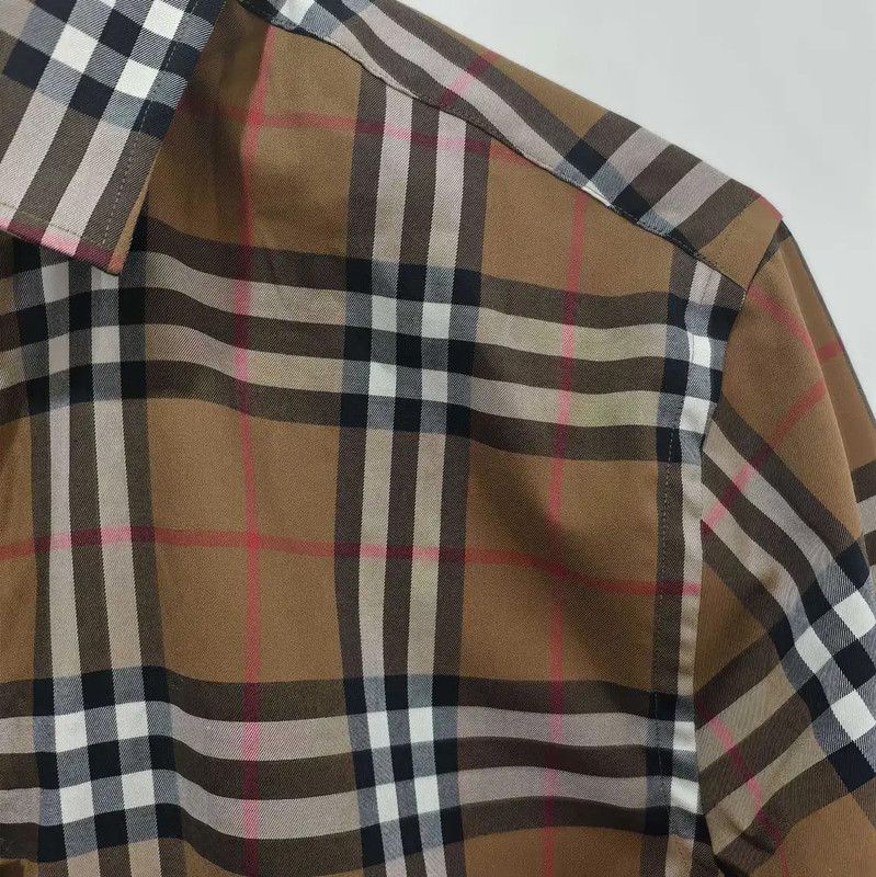 Burberry Burberry Brown Cotton Long Sleeve Shirt Size US S / EU 44-46 / 1 - 5 Thumbnail