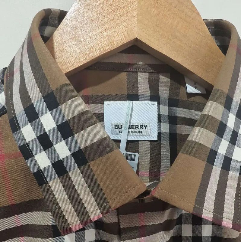 Burberry Burberry Brown Cotton Long Sleeve Shirt Size US S / EU 44-46 / 1 - 3 Thumbnail