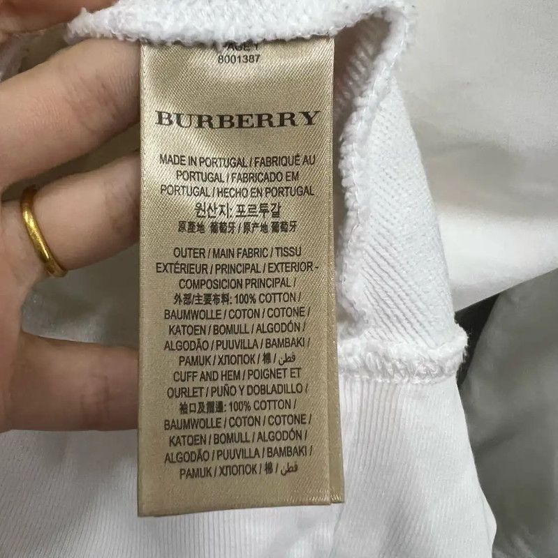 Burberry Burberry Men's White Cotton Long Sleeve Hoodie Size US XL / EU 56 / 4 - 4 Thumbnail