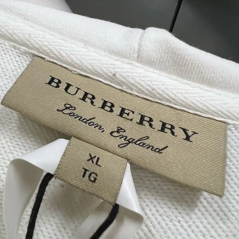 Burberry Burberry Men's White Cotton Long Sleeve Hoodie Size US XL / EU 56 / 4 - 3 Thumbnail