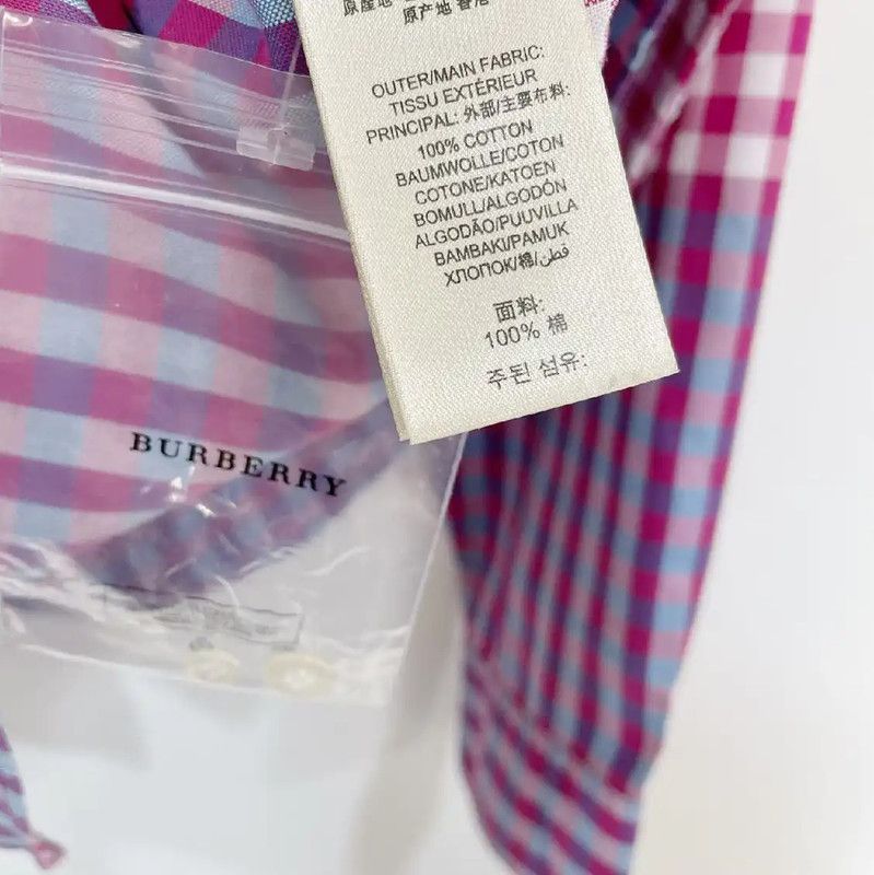 Burberry Burberry Pink Long Sleeve Cotton Shirt Size US L / EU 52-54 / 3 - 7 Thumbnail