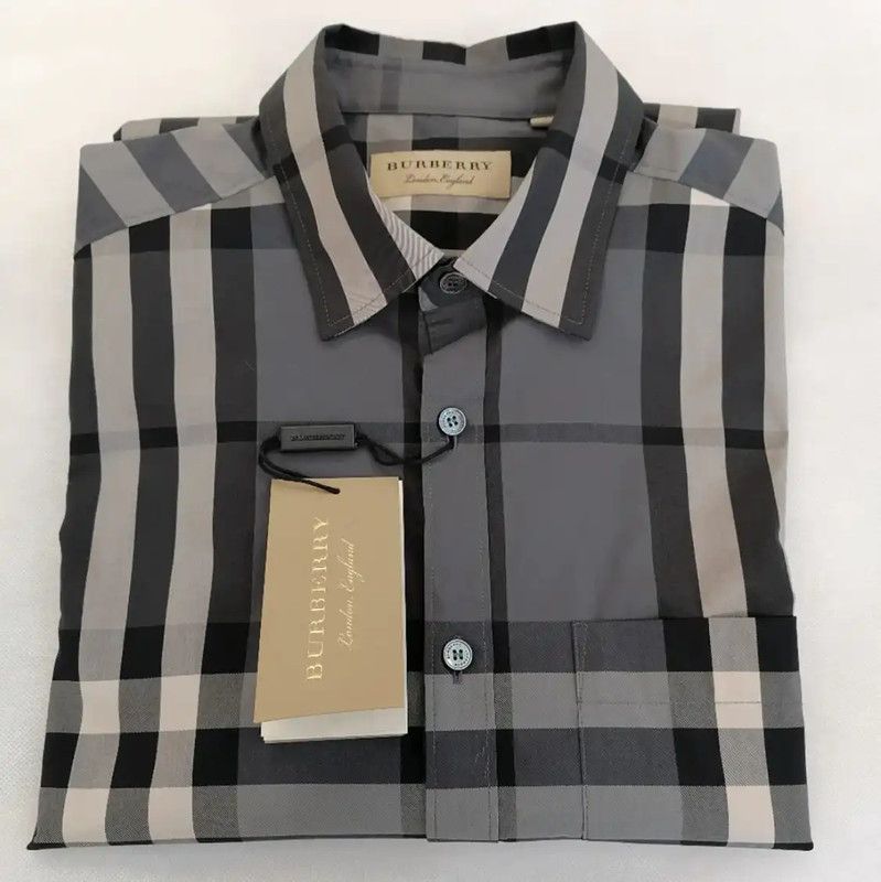 Burberry Burberry Gray Long Sleeve Cotton Shirt Size US XS / EU 42 / 0 - 3 Thumbnail