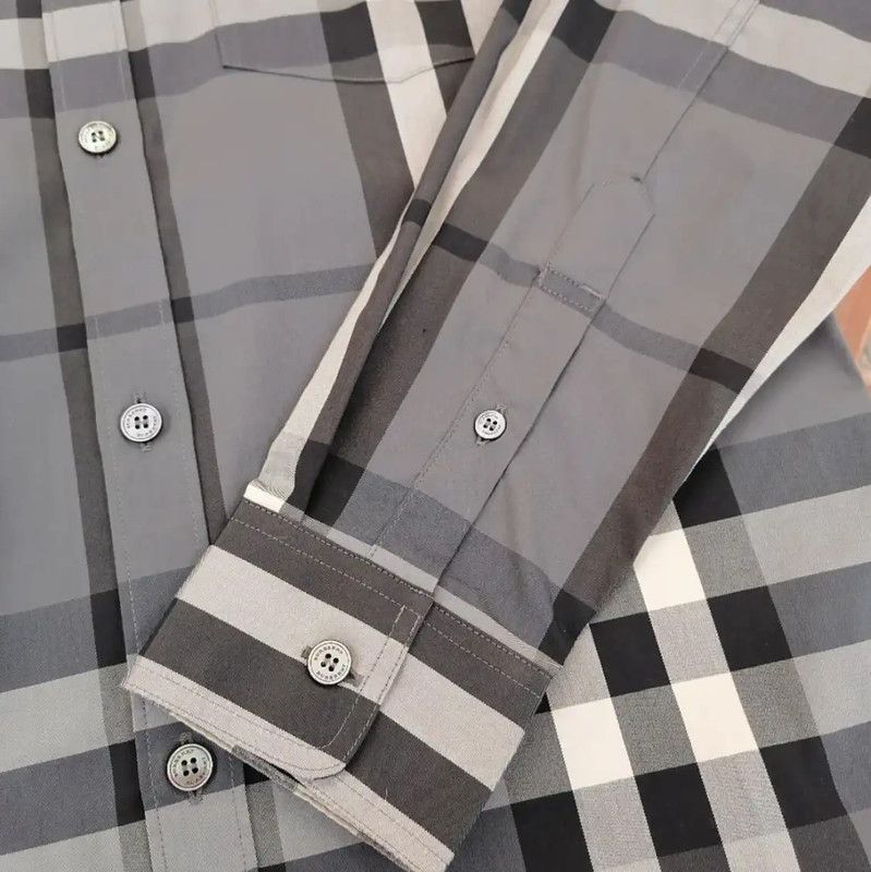 Burberry Burberry Gray Long Sleeve Cotton Shirt Size US XS / EU 42 / 0 - 5 Thumbnail