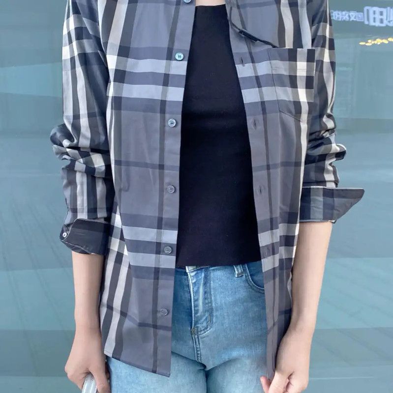 Burberry Burberry Gray Long Sleeve Cotton Shirt Size US XS / EU 42 / 0 - 7 Thumbnail