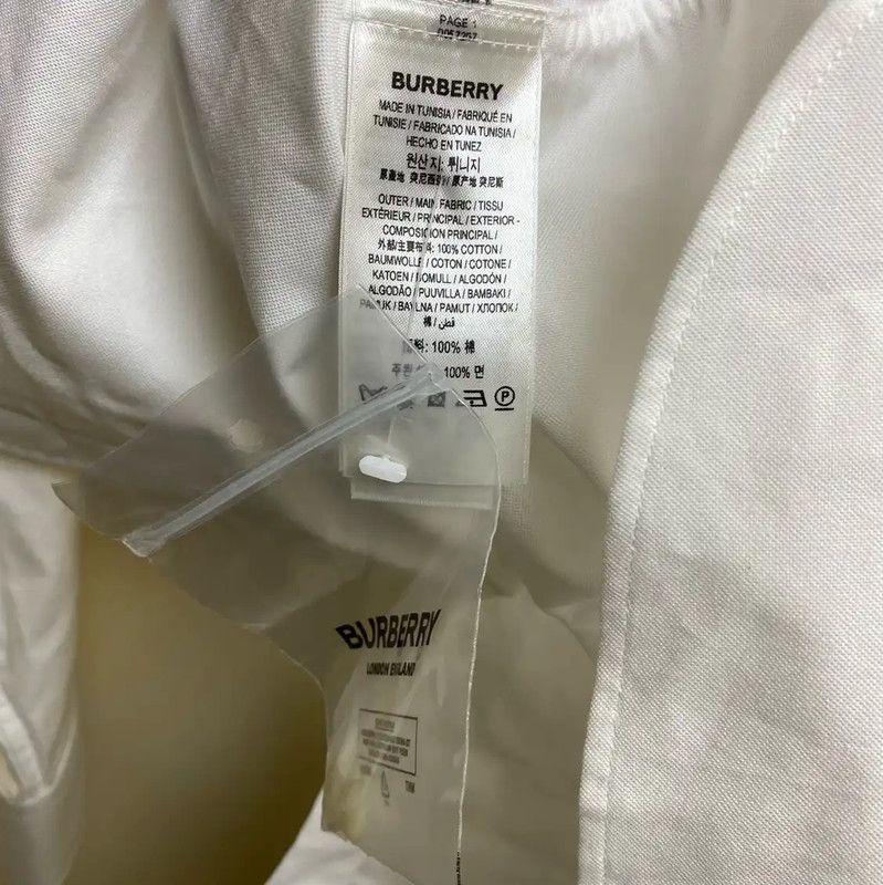 Burberry Burberry White Cotton Men's Shirt Size US L / EU 52-54 / 3 - 4 Thumbnail