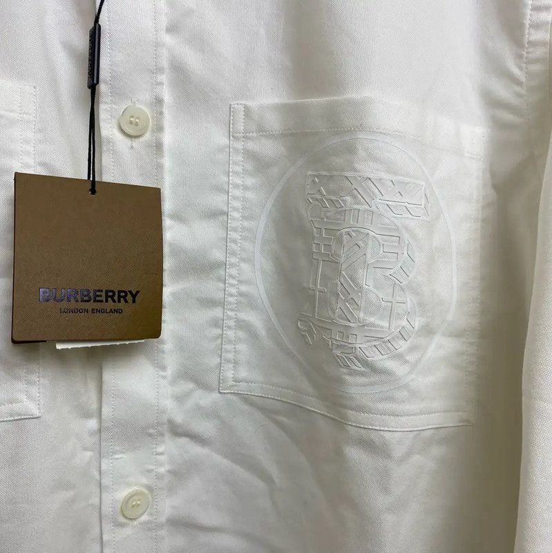 Burberry Burberry White Cotton Men's Shirt Size US L / EU 52-54 / 3 - 2 Thumbnail