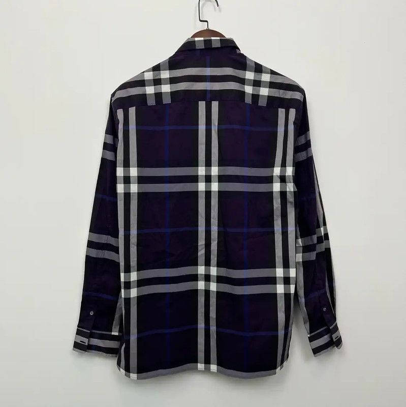 Burberry Burberry Purple Long Sleeve Check Shirt Size US XL / EU 56 / 4 - 2 Thumbnail
