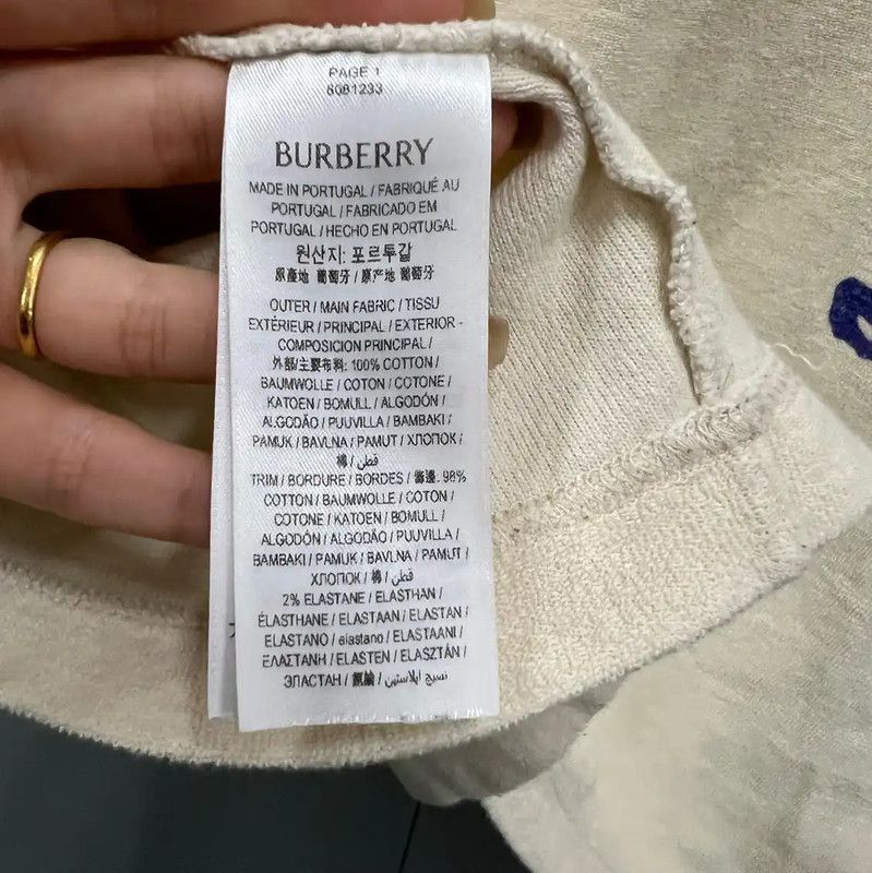 Burberry Burberry Summer Beige Cotton Short Sleeve T-Shirt Size US XL / EU 56 / 4 - 4 Thumbnail