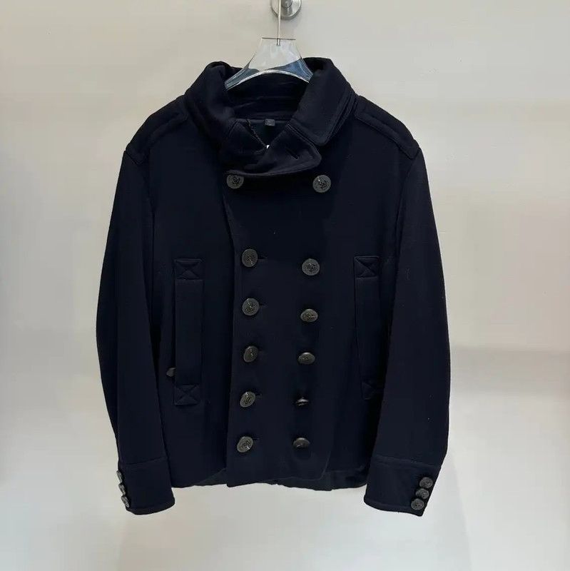 Burberry Burberry Black Wool Double-Breasted Short Coat Size US L / EU 52-54 / 3 - 9 Thumbnail