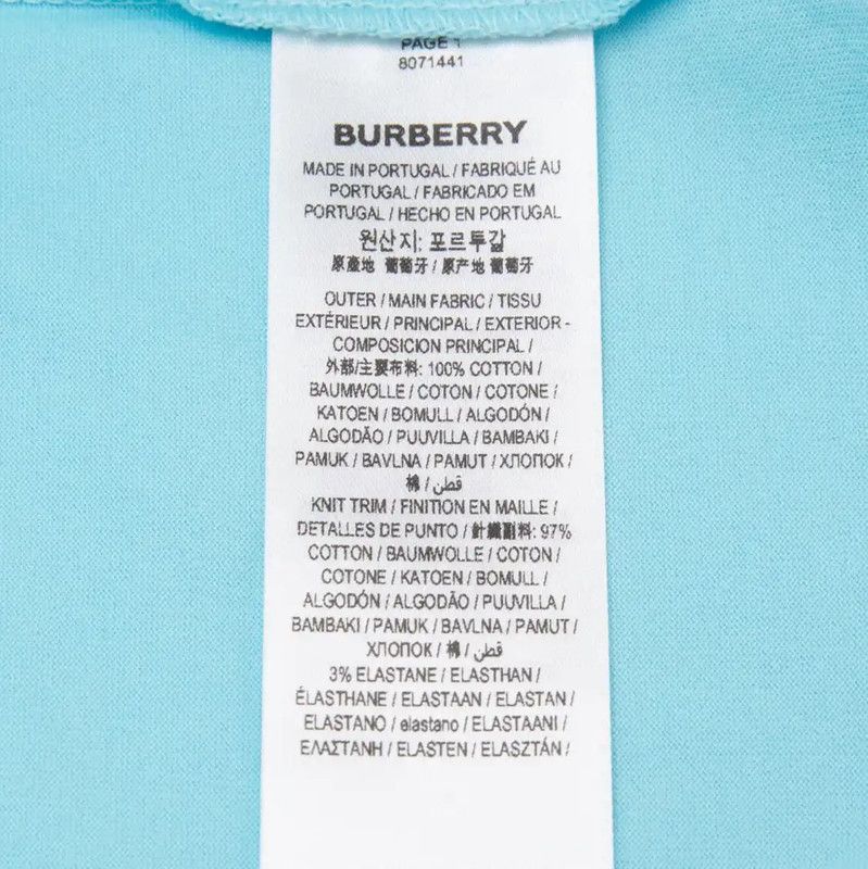 Burberry Burberry Blue Cotton Logo Short Sleeve Tee Size US XS / EU 42 / 0 - 8 Thumbnail