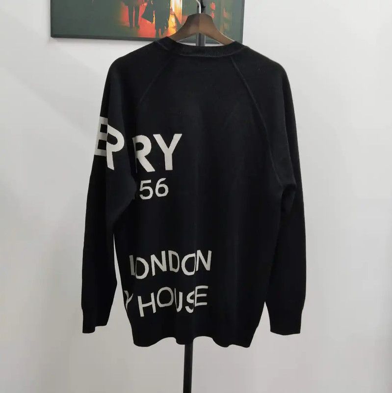 Burberry Burberry Black Wool Long Sleeve Knit Sweater Size US XL / EU 56 / 4 - 2 Thumbnail