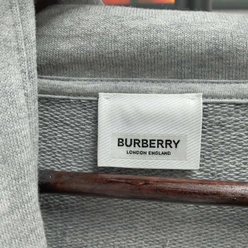 Burberry Burberry Light Gray Cotton Long Sleeve Hoodie Size US L / EU 52-54 / 3 - 3 Thumbnail