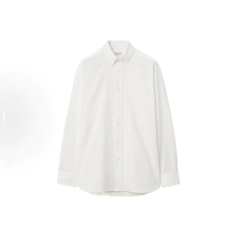 Burberry Burberry White Cotton Long Sleeve Shirt Size US M / EU 48-50 / 2 - 4 Thumbnail