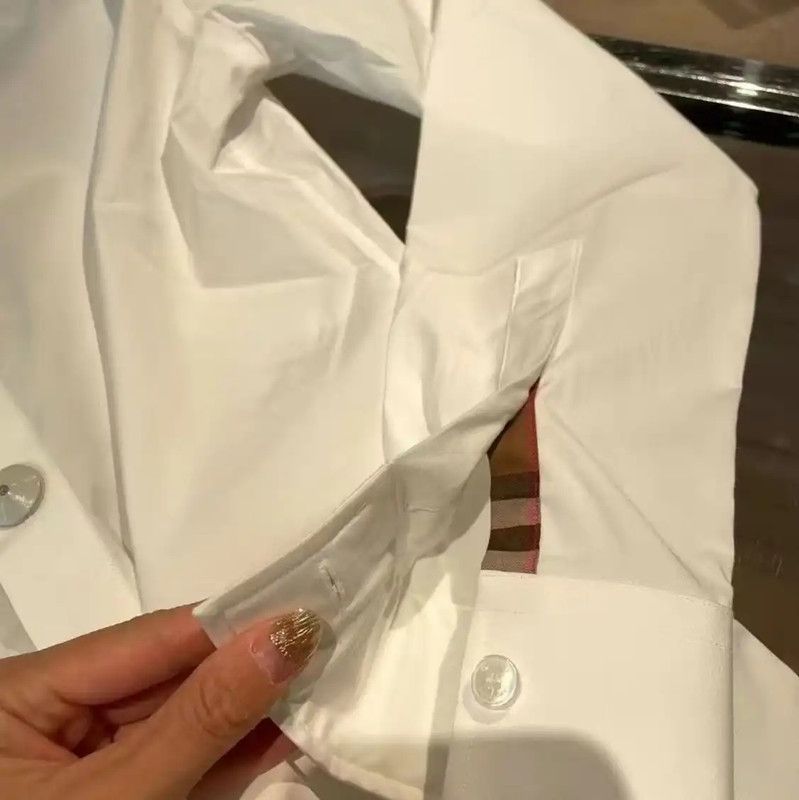 Burberry Burberry White Cotton Logo Long Sleeve Shirt Size US XL / EU 56 / 4 - 2 Thumbnail