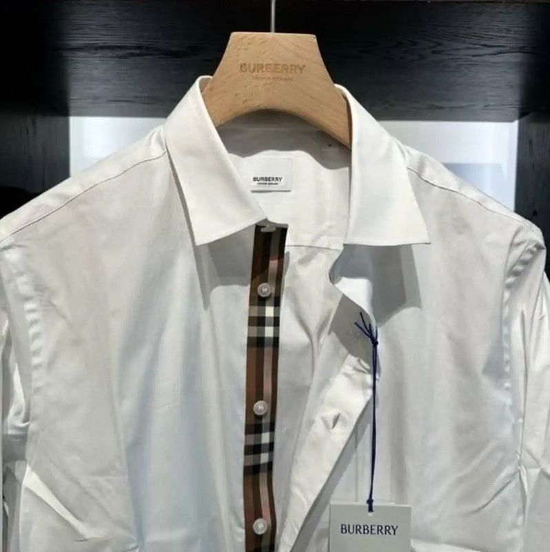Burberry Burberry White Cotton Logo Long Sleeve Shirt Size US XL / EU 56 / 4 - 3 Thumbnail