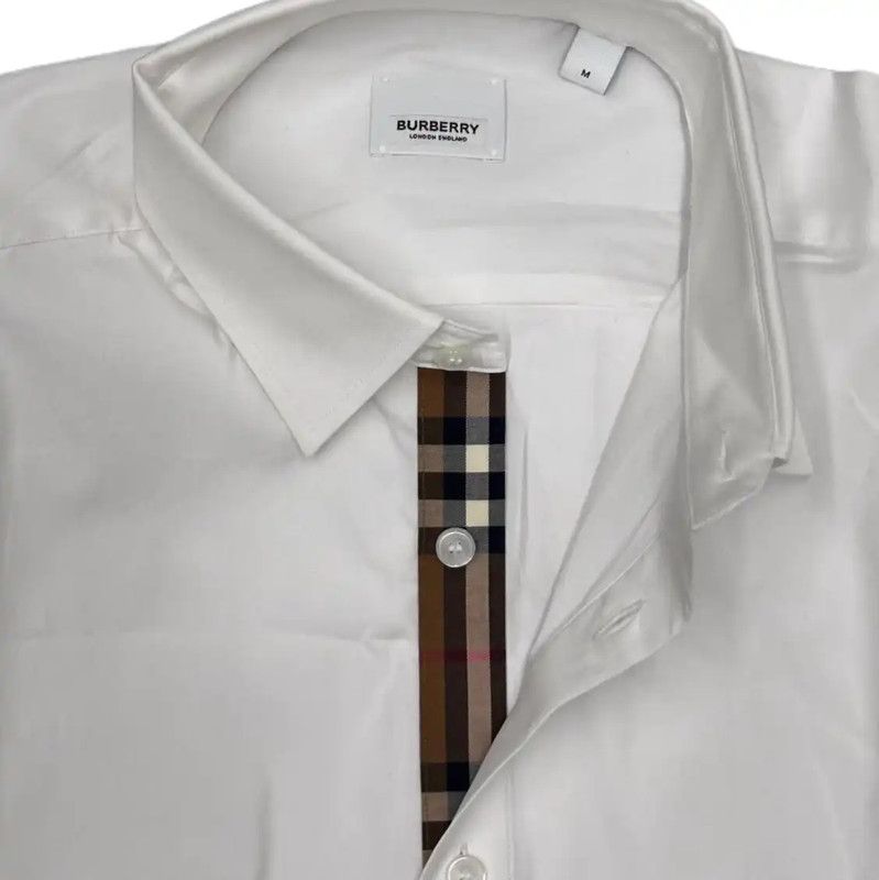 Burberry Burberry White Cotton Logo Long Sleeve Shirt Size US XL / EU 56 / 4 - 4 Thumbnail