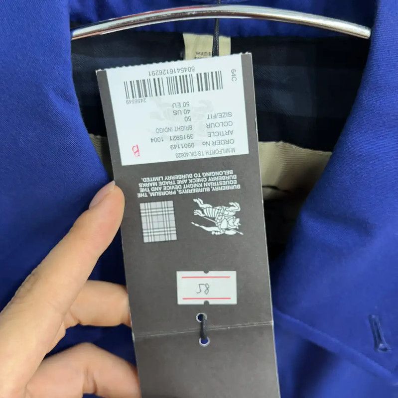 Burberry Burberry Blue Cotton Long Trench Coat for Men Size US L / EU 52-54 / 3 - 10 Thumbnail