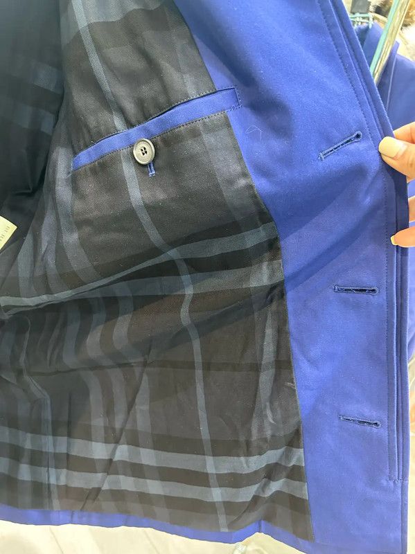 Burberry Burberry Blue Cotton Long Trench Coat for Men Size US L / EU 52-54 / 3 - 6 Thumbnail
