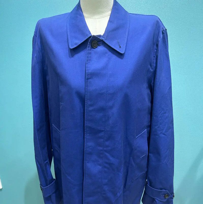 Burberry Burberry Blue Cotton Long Trench Coat for Men Size US L / EU 52-54 / 3 - 4 Thumbnail