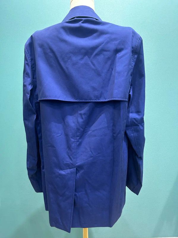 Burberry Burberry Blue Cotton Long Trench Coat for Men Size US L / EU 52-54 / 3 - 3 Thumbnail